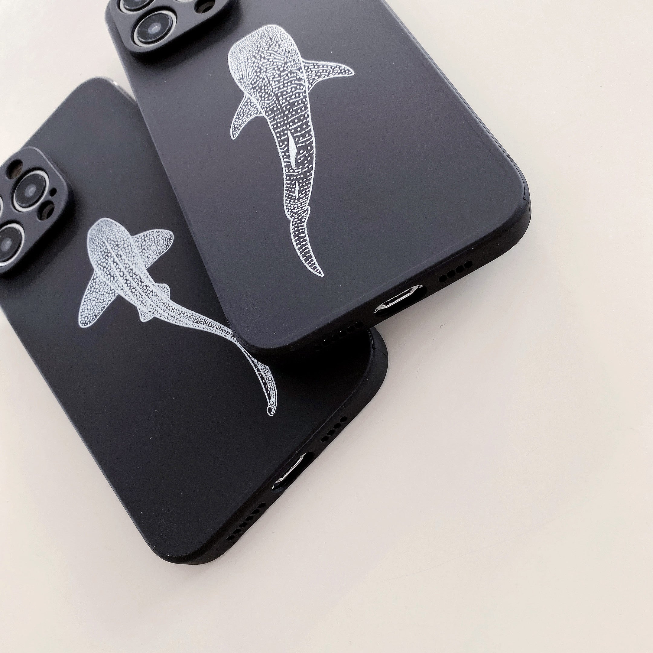 iPhone Black Soft Silicone Zebra Shark Phone Case