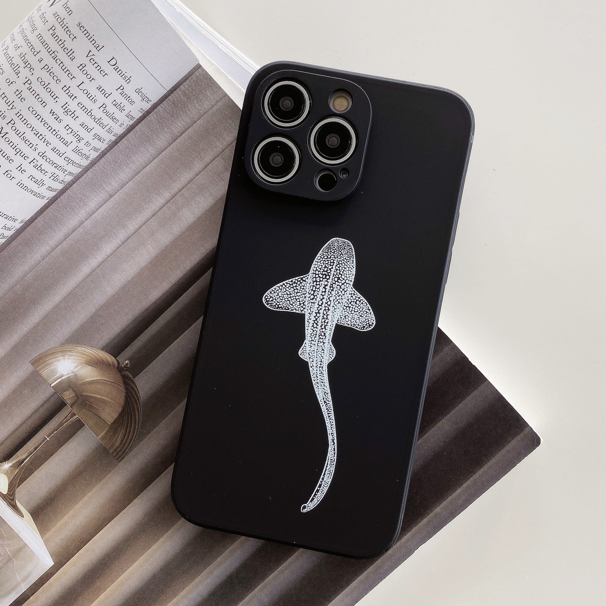 iPhone Black Soft Silicone Zebra Shark Phone Case