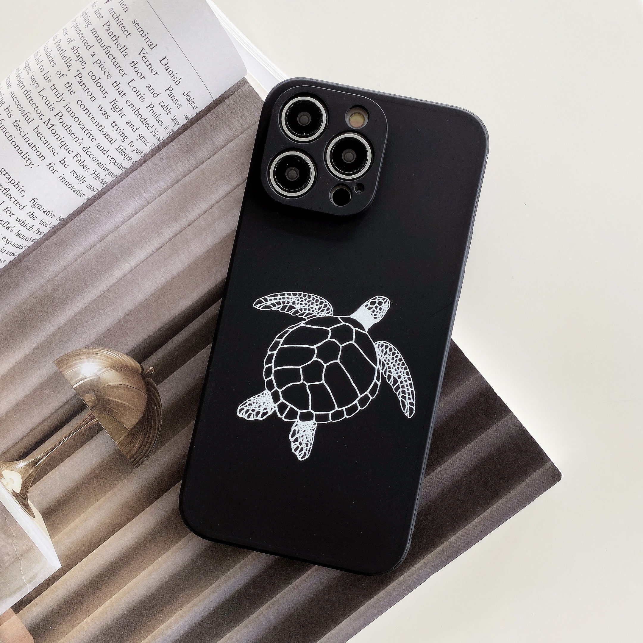 iPhone Black Soft Silicone Turtle Phone Case