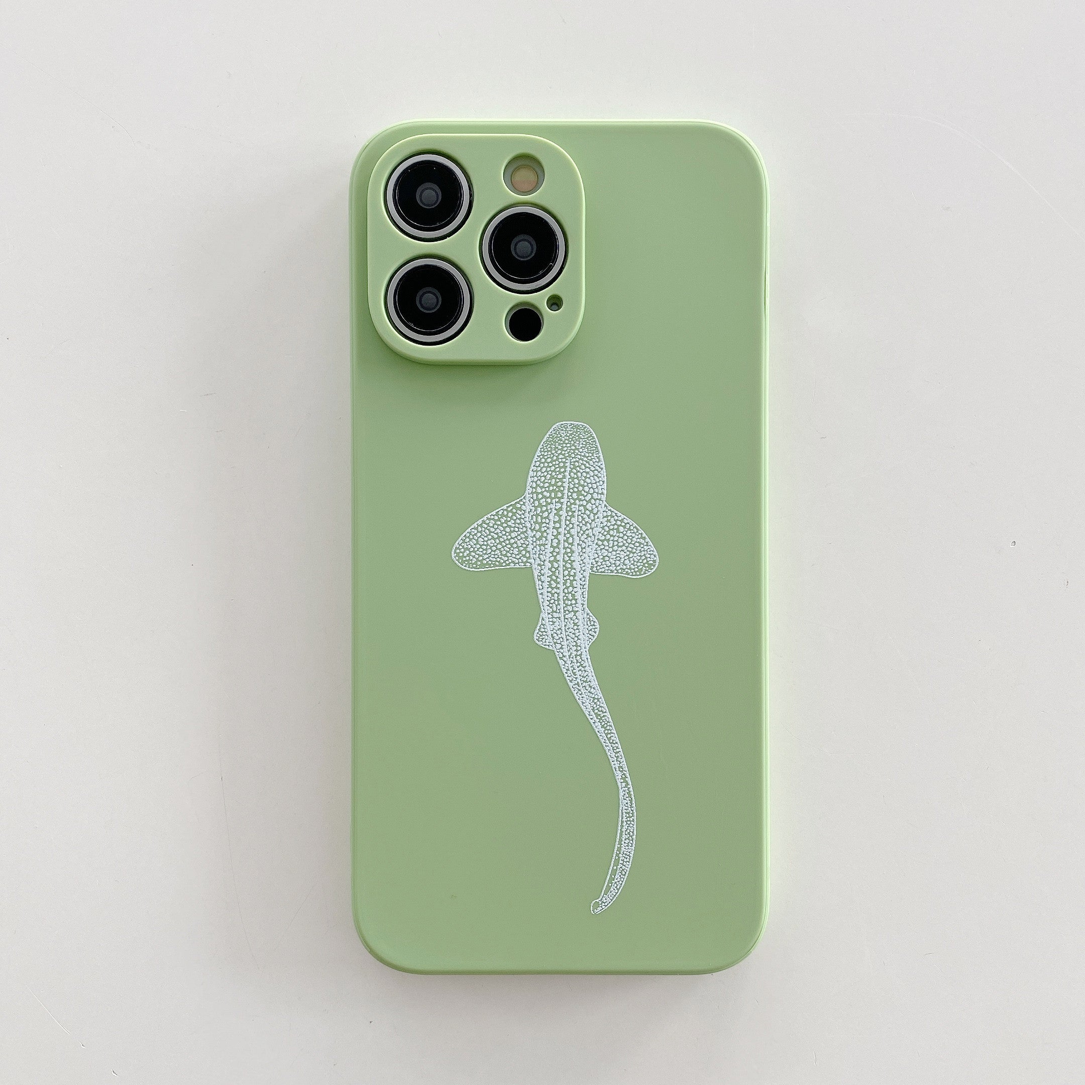 iPhone Mint Green Soft Silicone Zebra Shark Phone Case