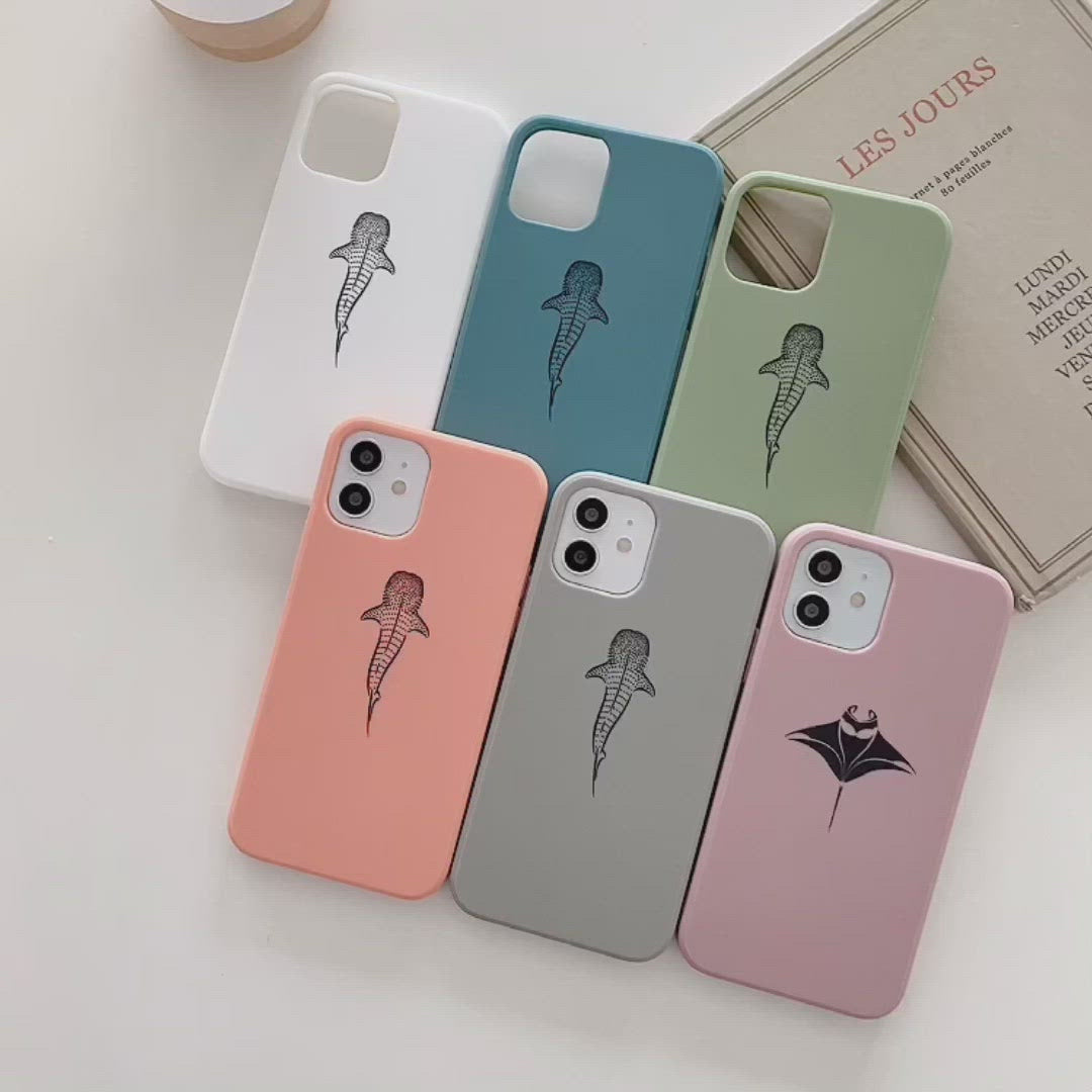 iPhone Peach Soft Silicone Whale Shark Phone Case