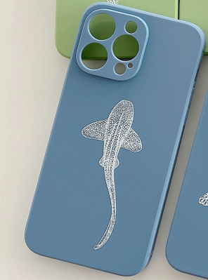 iPhone Sky Blue Soft Silicone Zebra Shark Phone Case