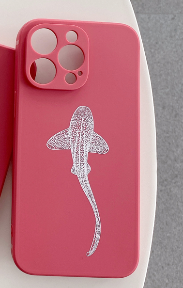 iPhone Rose Red Soft Silicone Zebra Shark Phone Case