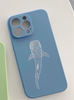 iPhone Sky Blue Soft Silicone Whale Shark Phone Case