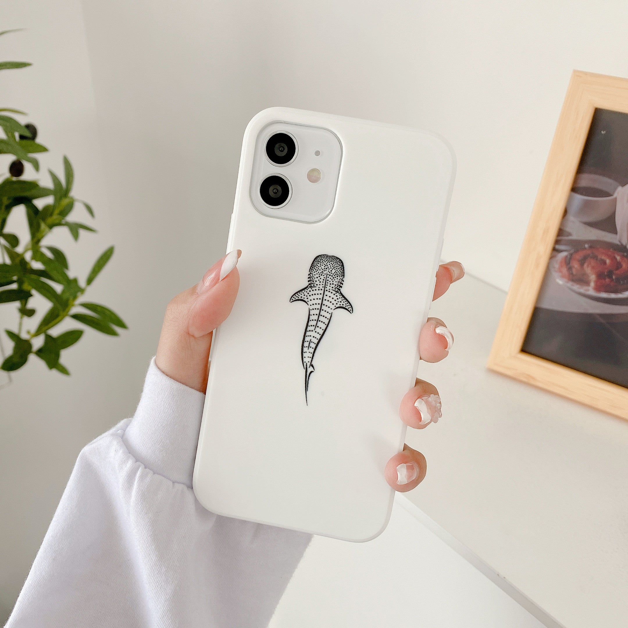 iPhone White Soft Silicone Whale Shark Phone Case